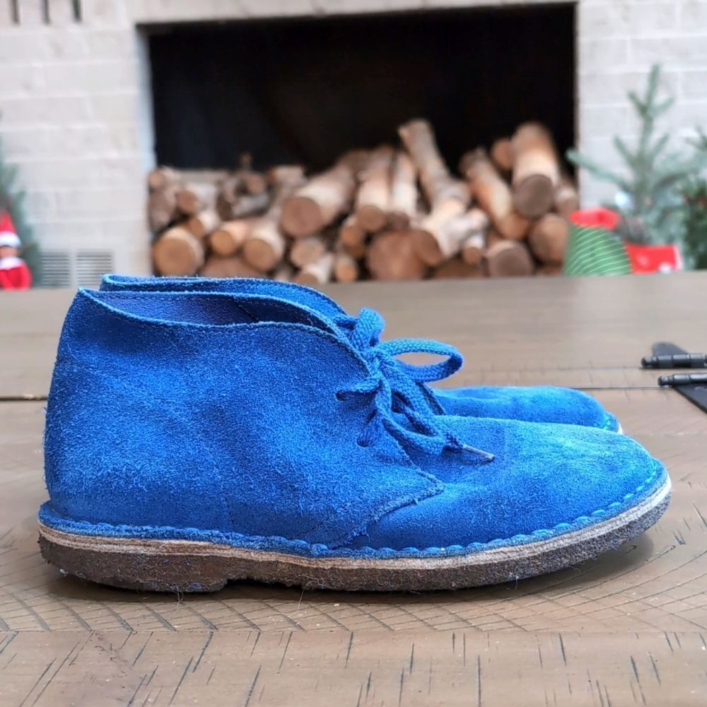 J CREW CREW CUTS UNISEX MACALISTER Blue Suede BOOTS SZ K2
